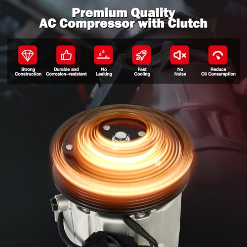 Image of Air Conditioning Compressor for Hyundai Accent for Kia Rio 1.6L 2018-2019 | Replaces AC Compressor for Car 168334 Powerful Cooling Quiet Operation