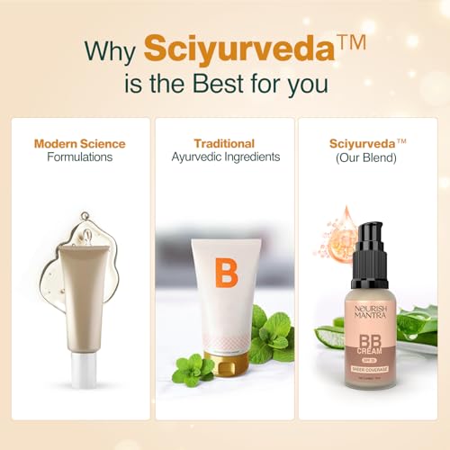 Image of Nourish Mantra BB Cream with SPF 25 | Best For No-Makeup-Makeup Look | Enriched with Niacinamide & Aloe Vera | Suits Medium to Dark Skin Tones | For Women | Shade - Bronze | 15 ml (Bronze)