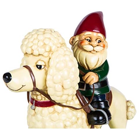 Kwirkworks Garden Gnome - Poodle Lawn Statue Figurine - 10 inches Tall Cover