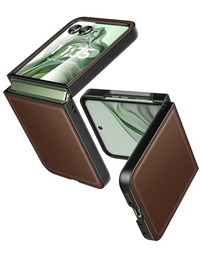 Étui Motorola Razr+ 2024 marron charge sans fil ultra fin voyage