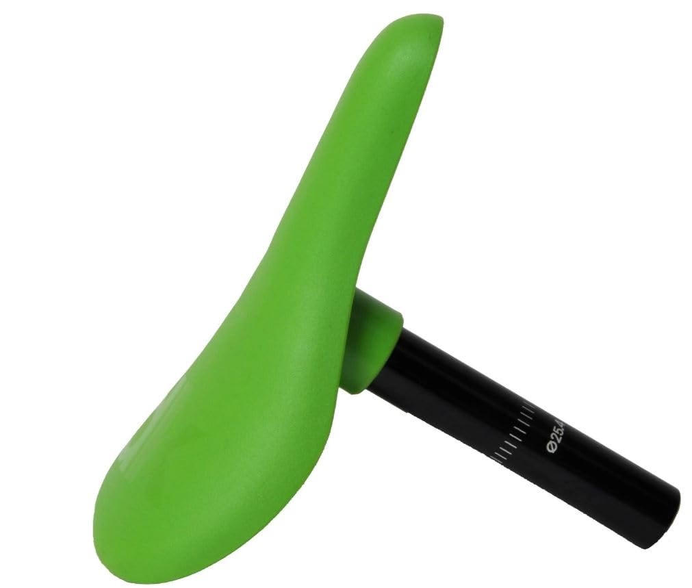 DK Conductor Two Piece BMX Freestyler Bike Seat Saddle With 25.4mm (1") Alloy Seatpost Lightweight Replacement Seat (Green)