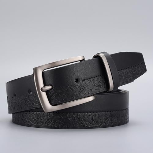 Classic Leather Belts Fashion Embossed Design Handmade Adjustable Prong Buckle Business Leisure Style Belt2