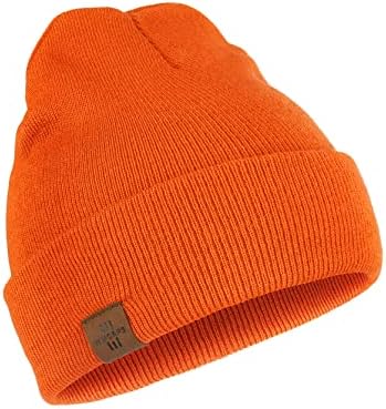 Winter Beanie Hat Acrylic Winter Hats for Women Men Soft Warm Unisex Cuffed Beanie (Orange)