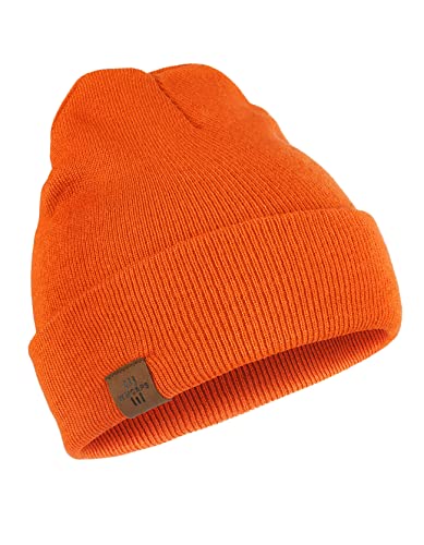 Winter Beanie Hat Acrylic Winter Hats For Women Men Soft Warm Unisex Cuffed Beanie (Orange) #TOP6