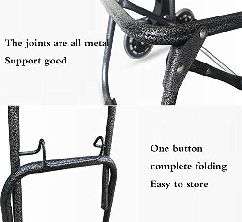 Faltbarer Einkaufswagen, geräuscharm, 3 Räder, Einkaufstrolley mit ausziehbarem Griff, Lebensmittelwagen, einfache… – Bild 7