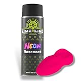 LiME LiNE Premium Automotive Basecoat Aerosol Spray Paint - Fast Drying- Custom Paint, Must Be Clearcoated! (Neon Hot Pink)