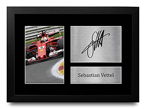 HWC Trading Sebastian Vettel A4 Incorniciato Firmato Regalo...