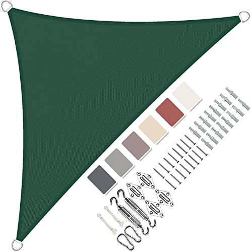 Aiyaoo Sonnensegel Wasserdicht Rechteckig, Viele Längen und Breiten Zur Auswahl, mit Befestigungs Kit PES Polyester, Sonnenschutz 95% UV Schutz, Reißfest Wetterfest für Terrasse Garten, Anthrazit