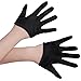 obmwang Women's Mini Cropped Satin Gloves Fashion Short Wrist Half Palm Gloves for Halloween Cosplay Party, Black