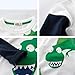 VZF Toddler Boy Long Sleeve Shirts 3-Pack Boys Cotton Pullover T-Shirt Graphic Kids Basic Tops,Dino White+NBlue+Yellow 7-8Y