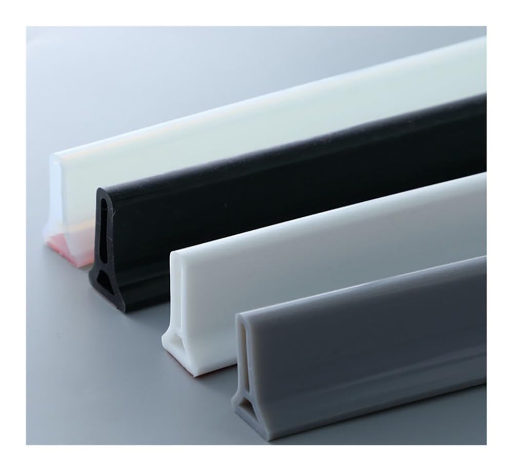 Barrera de Ducha Tira de Sellado de Silicona 39 Inch Protector De Agua De Ducha Plegable Autoadhesivo Tapón De Agua De Presa De Agua Barrera De Agua (Color : Klar, Size : 5m/196 Inch)