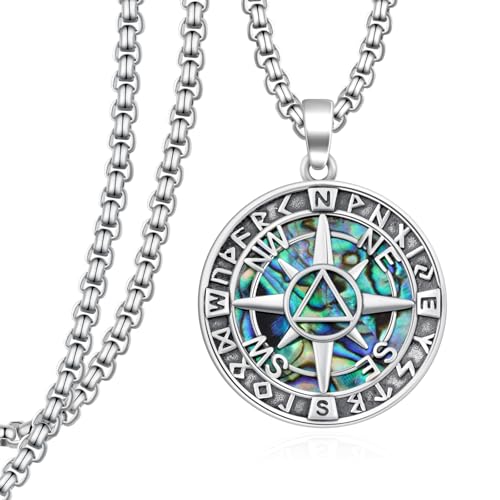 Best Sobriety Gifts for Men 925 Sterling Silver AA Coins Pendant Necklace Alcoholics Anonymous Jewelry for Men Women Recovery Medallions