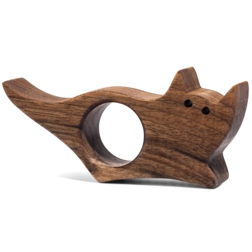 TILISMA Cat Book Page Holder Handmade Natural Walnut Thumb Bookmark - Novel Reading Accessories Gifts for Readers Book Lovers Gifts Bookworm Gifts Literary Gift - (Small - 0.78)