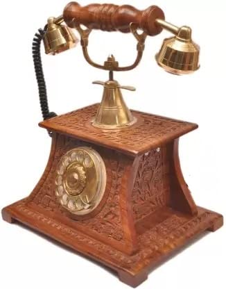 AFIRAA® Wooden Telephone Maharaja Style Showpiece Telephone Home D�cor Vintage Items Made of Rosewood (Only Showpiece,Non Working)-image-35
