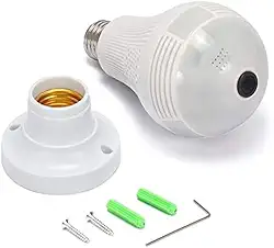 Lampada Espiã Câmera Ip 360° Hd Led Wifi 3g Grava Alarm -