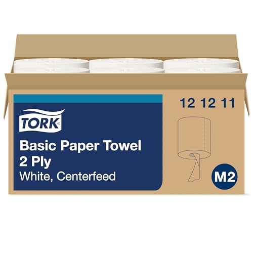 Image of Tork Soft Centerfeed Hand Towel White M2, 100% Recycled, 6 x 600 Towels, 121211