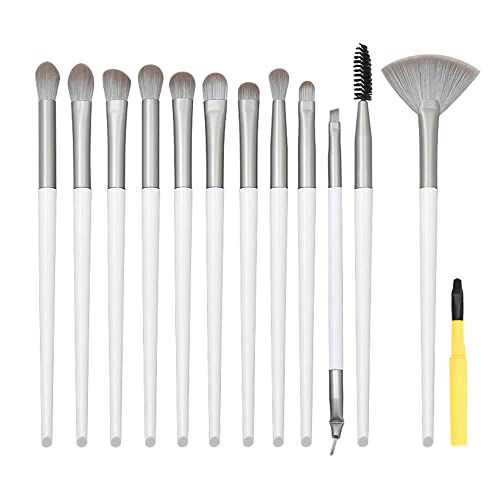 Magitoch Makeup Brushes Eyeshadow Premium Cosmetic Makeup Brushes Set With Soft Synthetic Hairs For Eyeshadow, Eyebrow, Eyeliner, Blending，For Foundation Blending Blush Concealer Eye Shadow, Cruelty-Free Synthetic Fiber Bristles, (Without Bag) (White) #TOP5