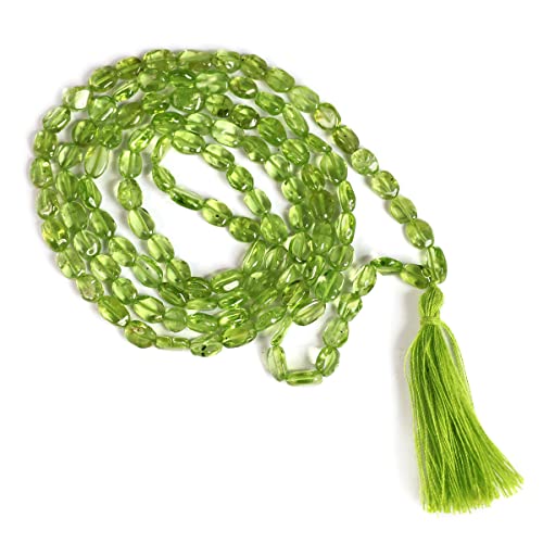 Image of Reiki Crystal Products Natural Oval Crystal Beads Mala Necklace Collection for Men & Women, Reiki Energized Gemstone Jewellery for Meditation, Mindful Living, Spiritual Decor & Everyday Fashion Styling