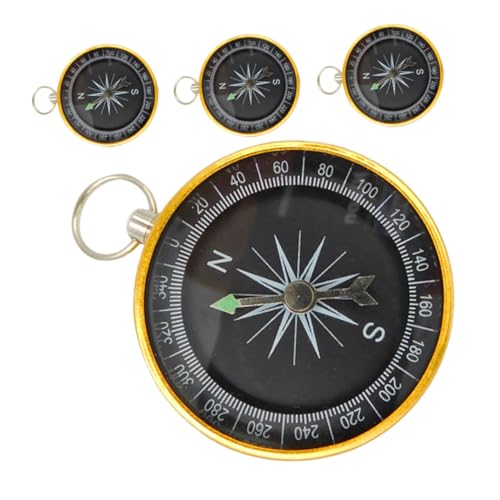 Set 4 brújulas vintage de aluminio Toddmomy para camping miniatura 1