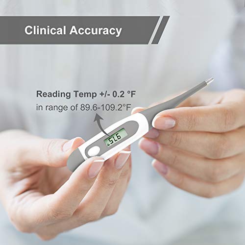 Easy@Home Digital Oral Thermometer For Kid, Baby, And Adult, Rectal And Underarm Body Temperature Measurement For Fever With Alarm Emt-021-Gray #TOP2