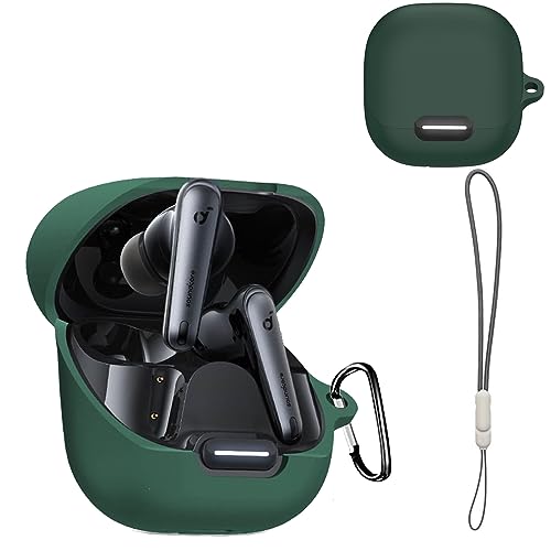 For Anker Soundcore Liberty 4 NC ケース 全面保護カバー 【ZENGZOUZ】 シリコンケース 軽量 カラビナ付き 紛失防止 充電対応 着脱簡単 收納ケース Anker Soundcore Liberty 4 NC 対応 ケ