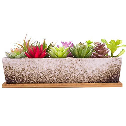 ARTKETTY Keramik-Sukkulenten-Blumentöpfe, 30 cm, modern, lang,...