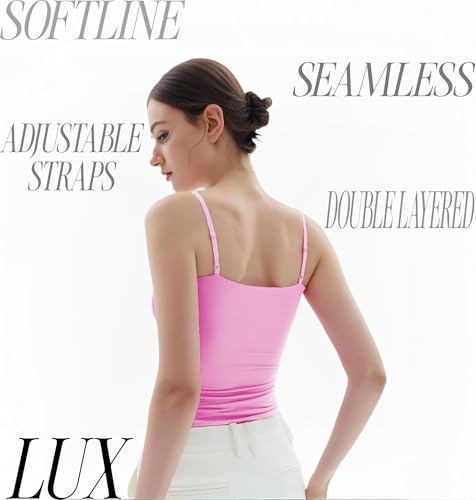 Image of SIGHTBOMB Softline Double Layer Premium Feather Touch Cuddle TEE Micro Fibre Spaghetti Tank Tops for Women