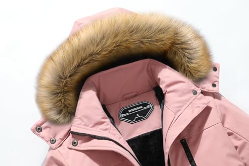 Image of MOERDENG Women's Waterproof Ski Snow Jacket Winter Warm Hooded Snow Coat Mountain Windproof Ski Jacket For Women