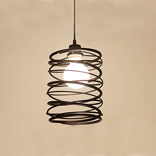 Kjlars - Lámparas colgantes retro con tulipa de espiral de metal, lámpara vintage, iluminación industrial
