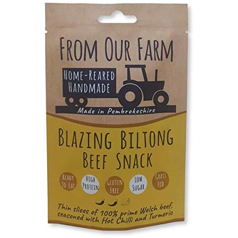 From Our Farm Biltong - 6 x 35g - Blazing Turmeric, (Choice of Flavours), Prime Welsh Beef Cover