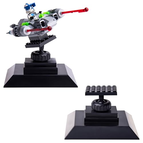 Brickmaster Displays - Infinity Angle Display - Building Block Display Stand - Works with Major Building Blocks - For Lego Display Stand - Compatible with Lego Decor Adjustable Stand - 2 Pack - Black