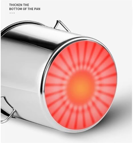 Stainless Steel Stock Pot Stock Pot With Spigot, Round Stock Pot With Soft-Touch Handles, Stainless Steel Soup Stockpot Composite Bottom 5-90L Wine Bucket,Thicken Milk Can With Tap S(Size:20*20cm(5L))