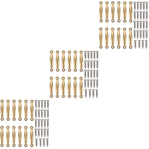 OUNONA 1/12 ミニ 引き出し 取っ手 真鍮 おままごと ドールハウス 家具 妖精の庭 ドアハンドル キャビネット 食器棚 タンス 家具 ドア 戸棚 扉 金物 ネジ付き ゴールド 36点セット プルハンドル