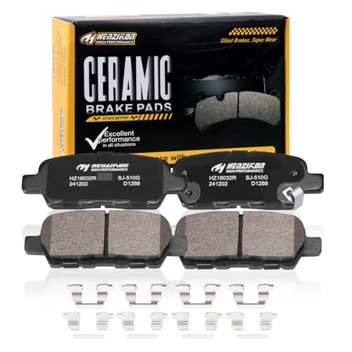 Image of Ceramic Rear Brake Pads Compatible with Infiniti;For Nissan 350Z /370Z /Altima /Juke /LEAF /Maxima /Murano /Pathfinder /Quest /Rogue /Sentra;2006-2013 Suzuki Grand Vitara (D1288)