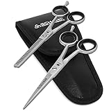 【 MODELLIERSCHERE 】 Die Modellierschere wird verwendet zum verringern des Volumens, für Stufenschnitte oder der Grundschnitt modelliert werden soll. Sie ist einseitig verzahnt und sorgt dafür, dass etwa 2/3 des Haares herausgeschnitten wird. Abgerundete Spitzen schützen vor Verletzungen und ein wechselbarer Haken für Auflage des Ringfingers sorgen für Balance beim Schneiden.