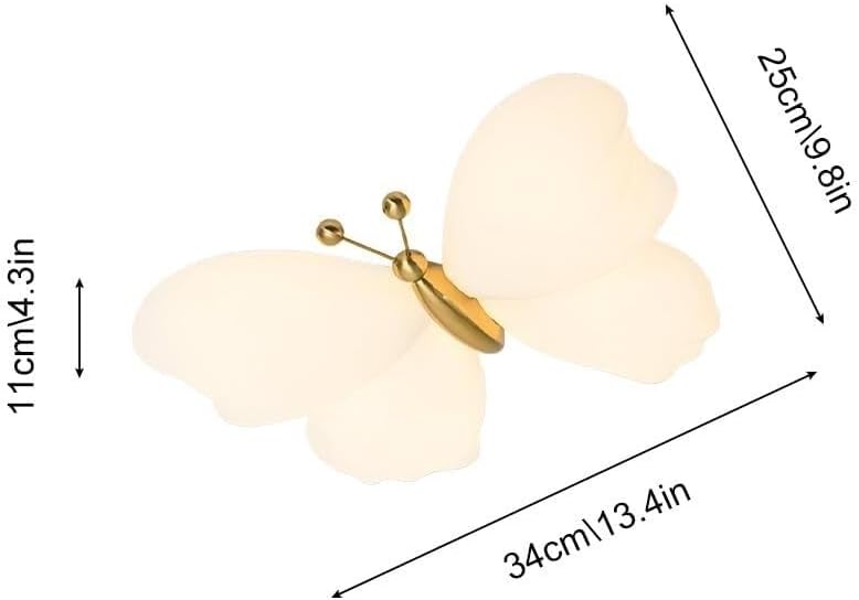 DVJING Led Flush Mount Ceiling Light Fixture, White Acrylic Modern LED Ceiling Lighting, Butterfly Design Ceiling Lamp,for Living room Dining room Study Villa Bedroom Corridor Children's room(Gold)