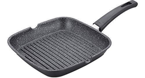 Royalty Line - RL-AG28M - Bistecchiera antiaderente, adatta a induzione, colore: nero, 28 x 28