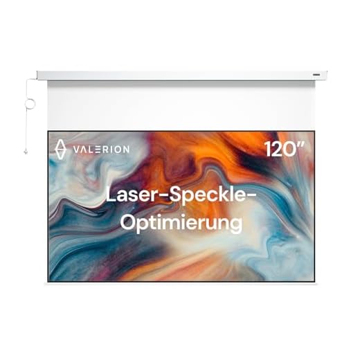Valerion 120" Motorisierte Projektorleinwand – Mattweiß, Zero-Speckle, leise & glatt abrollbar für Heimkino