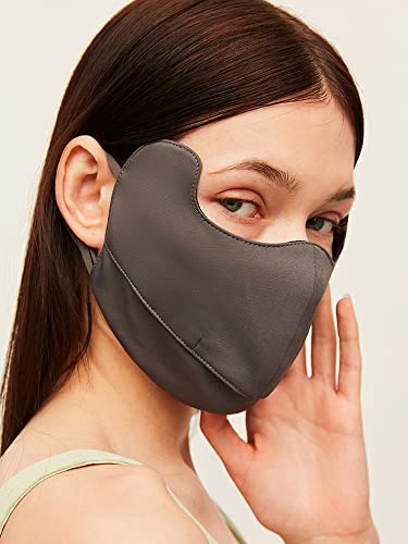 OHRAIN Anti-UV Face Cover UPF50+ with Canthus Protective & Breathable Open Washable Reusable Sun Protection Facemask for Women Dark Grey4