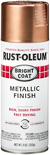 Rust-Oleum 344733 Stops Rust Bright Coat Metallic Spray Paint, 11 Oz, Rose Gold