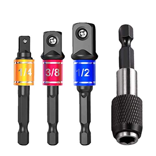 vivioi Drill Socket Adapter Hex Socket Adapter Drill Bits Set Sockets Adapter Drivers Extension Screwdriver Spring Holder Soft Shaft Flexible Drill Bit Impact Grade Socket Wrench Adapter Extension Set