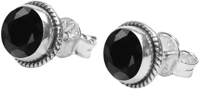 Gemstone Stud Post Earrings, 925 Sterling Silver Gemstone Earring 6 MM Round Girls Women Gift - Image 3