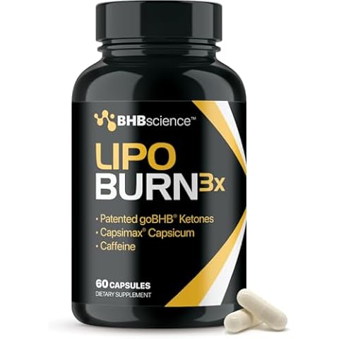 Lipo Burn Keto BHB Exogenous Ketones Supplement - BHB Science Keto Diet Pills with Capsimax and Caffeine for Natural Energy Focus Body Sculpting & Ketosis Support - Vegetarian & Non-GMO (1 Month) Cover