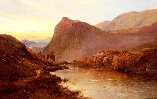 Tableaux peinture sur toile coucher de soleil Glen Alfred De Breanski 60x90cm