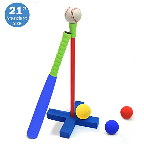 CeleMoon [Kids T-Ball Set Toy] Kids Foam T-Ball/Baseball Set Toy, 3 Different Sized