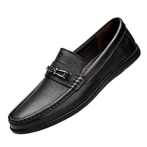 Men's Casual Business Oxford Dress Shoes Leather Classic Fashion Breathable Comfort Slip On Round-Toe Loafers