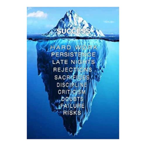 Citation toile peinture iceberg du succès affiche inspirante pour le salon
