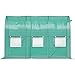 VEVOR Walk-in Tunnel Greenhouse, 10 x 7 x 7 ft Portable Plant Hot House w/ Galvanized Steel Hoops, 1 Top Beam, Diagonal Poles, Zippered Door & 6 Roll-up Windows, Green