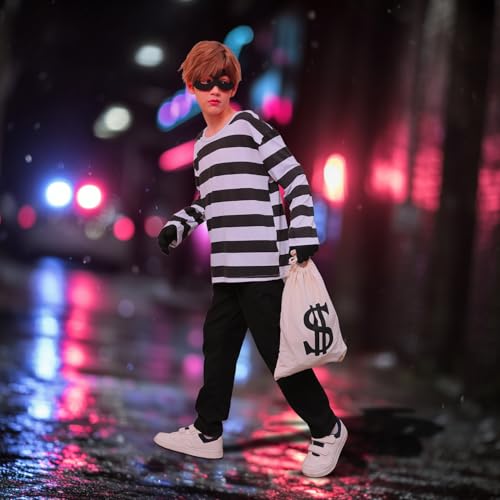 Disfraz de ladrón para niños 5 piezas Halloween miniatura 5