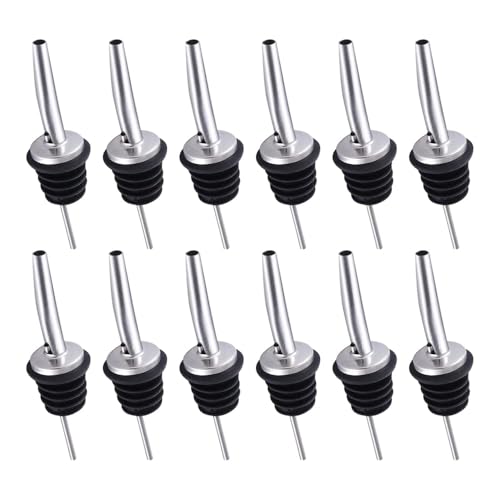 Minnhua Poggiatesta per auto 12pcs Versatori in Acciaio Inox Tappo Versatore Bottiglia Versatori per Vino Stile Classico Beccuccio Conico Versatore per Liquore Olio Cocktail Vino